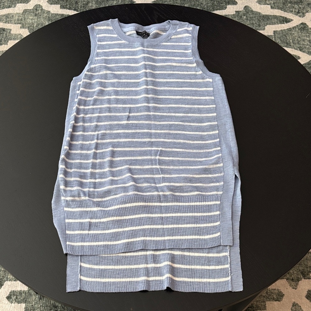 The Limited Blue and White Knit Top